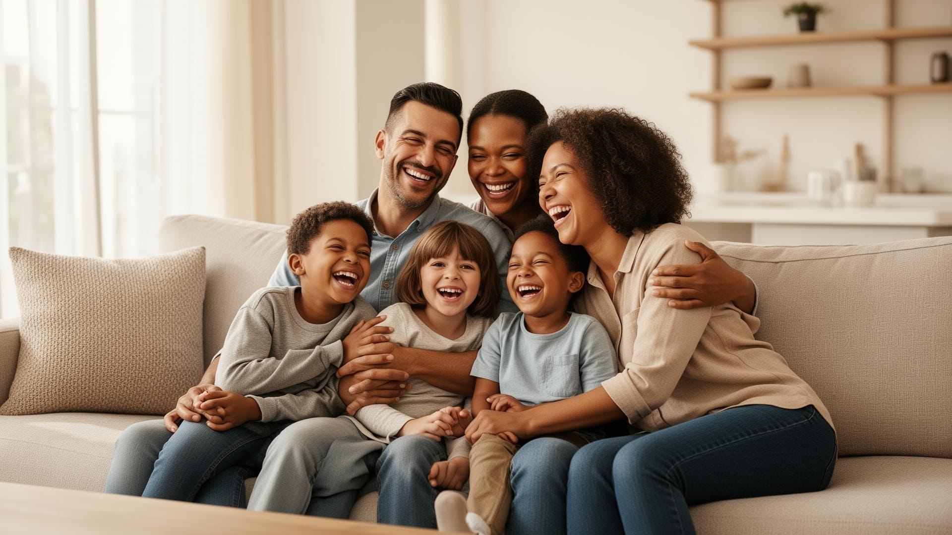 Happy family protected by Secure Family Finance insurance