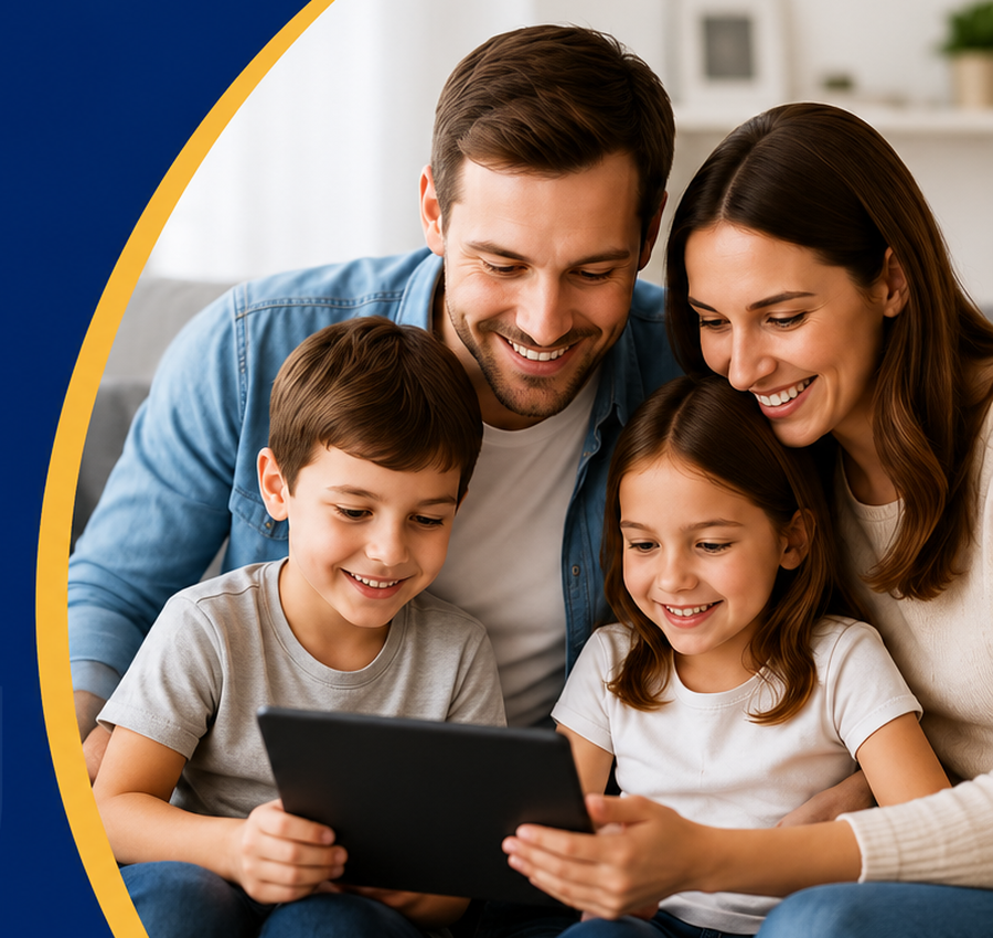Family reviewing life insurance financial needs